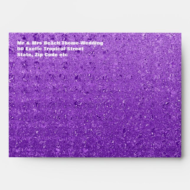 Purple wedding anniversary birthday party envelope (Front)
