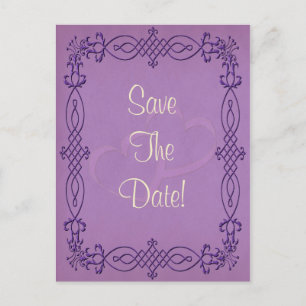 Purple Wedding Announcement Postcard