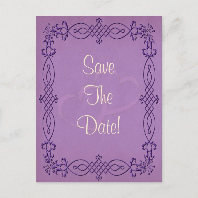 Purple Wedding Announcement Postcard (Front)