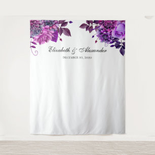 Purple wedding backdrop. Photobooth background Tapestry