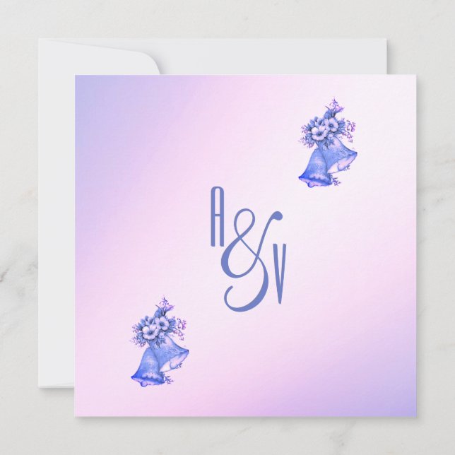 Purple Wedding Bells Invitation (Back)