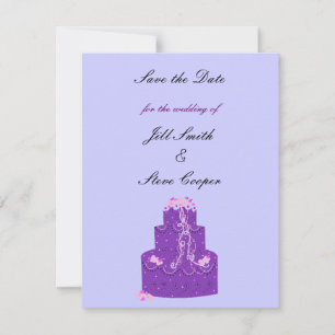 Purple Wedding Cake Save the Date