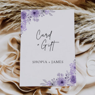Purple Wedding Cards and Gifts Sign
