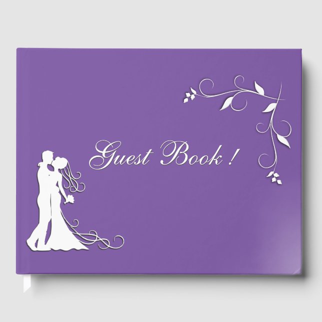 Purple Wedding Custom Guest Book (Front)
