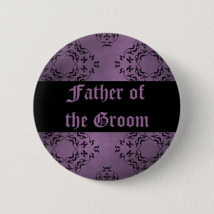Purple wedding Father of the Groom 6 Cm Round Badge