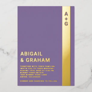 Purple Wedding Foil Invitation
