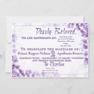 Purple Wedding Invitation – “Dearly Beloved”