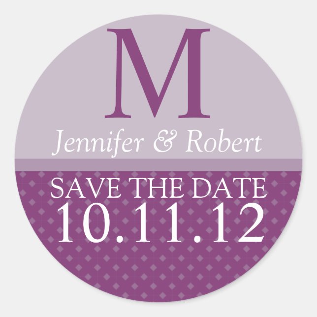 Purple Wedding Invitation Envelope Seal Monogram (Front)