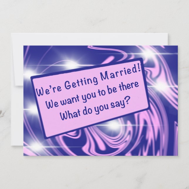 Purple Wedding Invitations. Downloadable. Editable Invitation (Front)