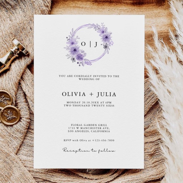 Purple Wedding Invites Template (Purple Wedding Invites Template)