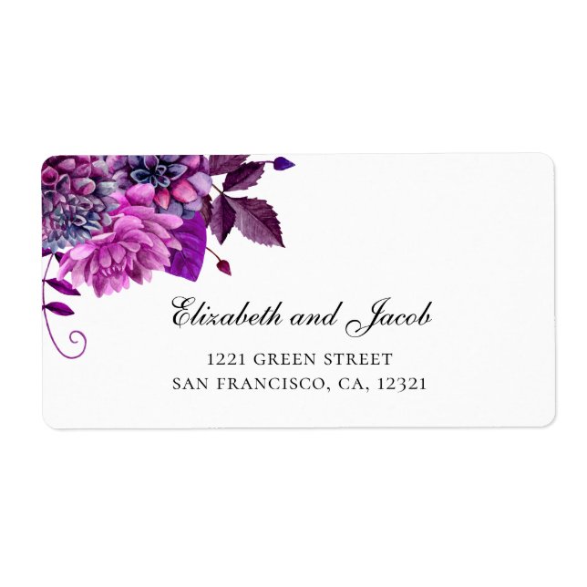 Purple wedding. Lilac flowers. Floral address (Front)