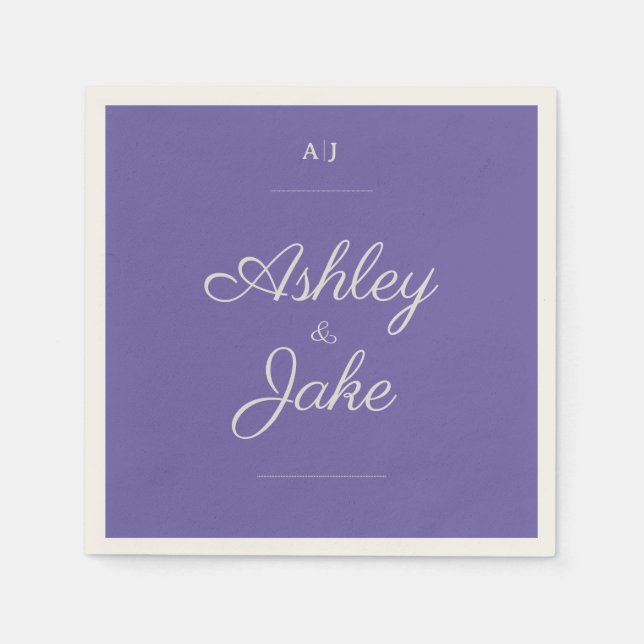 Purple Wedding Napkins (Front)