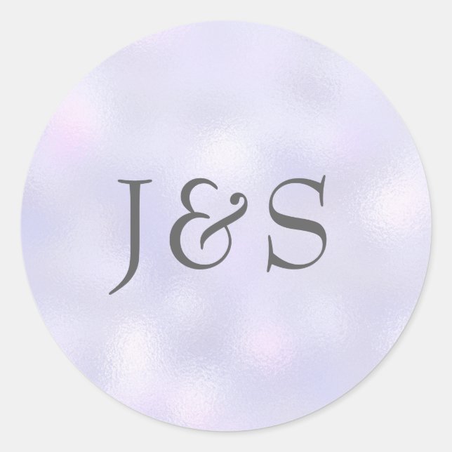 Purple wedding personalised initial stickers (Front)