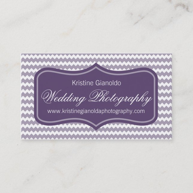 Purple Wedding Photographer Business Cards (Front)
