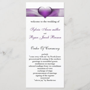 purple Wedding program Programme