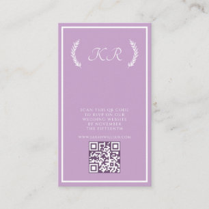Purple Wedding QR Code Response Card