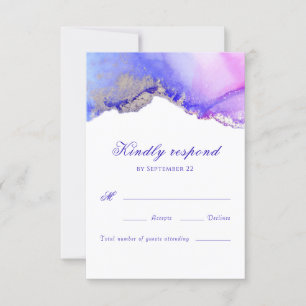 Purple Wedding RSVP Card