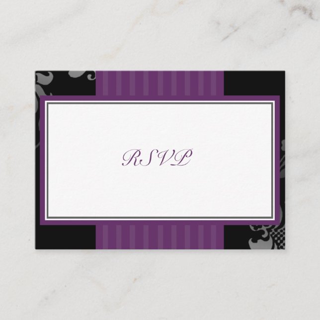 Purple Wedding RSVP Response Small Card (Front)