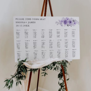 Purple Wedding Seating Chart Template