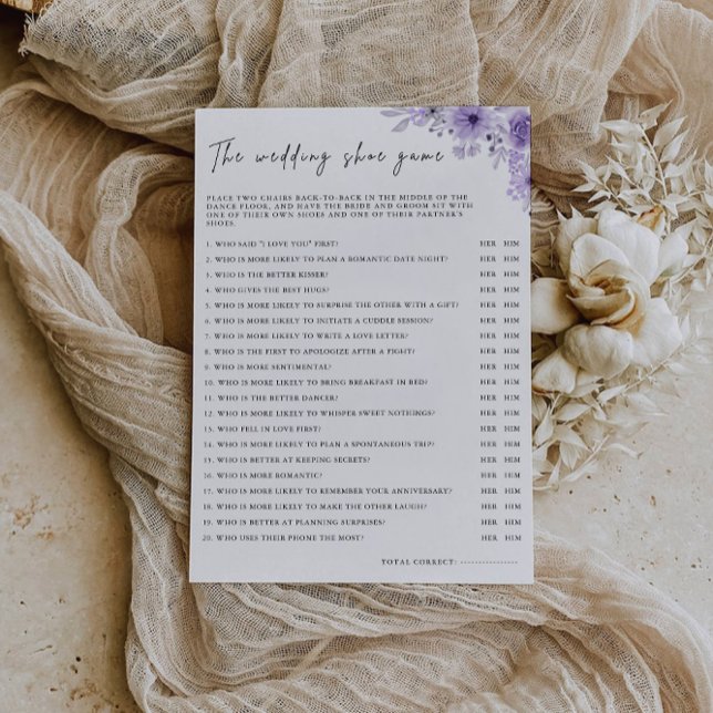 Purple Wedding Shoe Game Template, Invitation (Purple Wedding Shoe Game Template, Invitation)