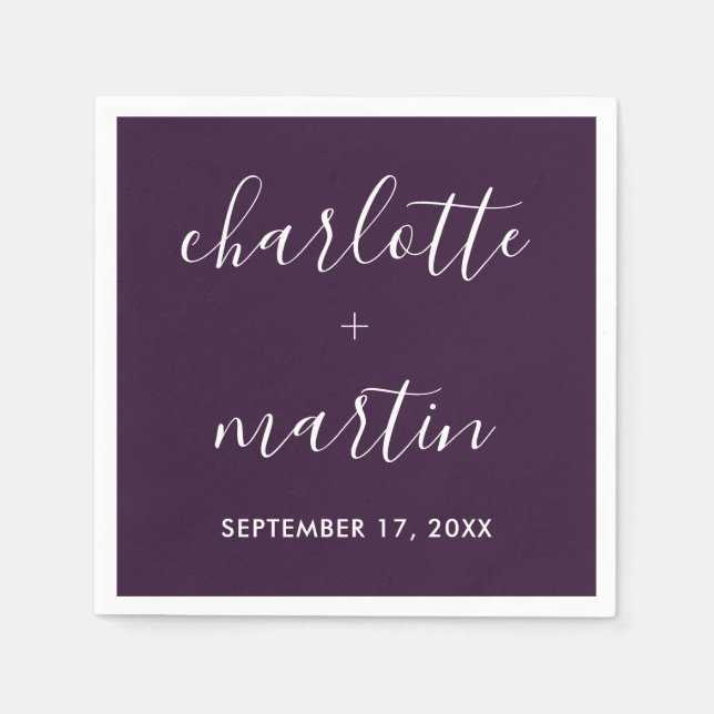 Purple Wedding Shower Napkin (Front)