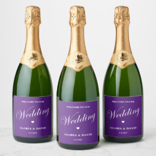 Purple Wedding Sparkling Wine Label