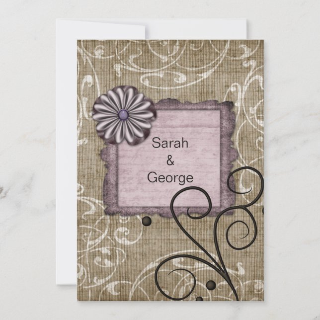 purple wedding Thank You (Front)