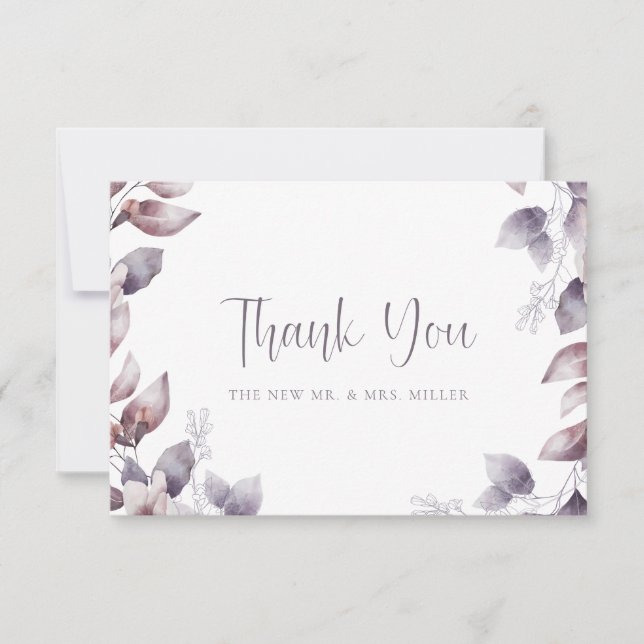 Purple Wedding Thank You Card (Front)