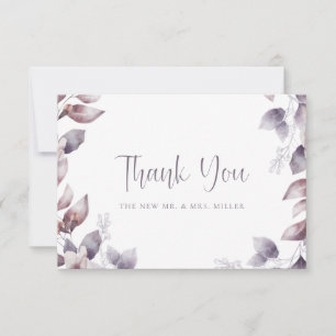 Purple Wedding Thank You Card