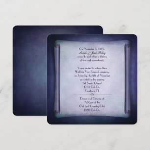 Purple Wedding Vow Renewal Scroll Invitation