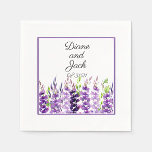 Purple Wedding Watercolor Lavender Napkin