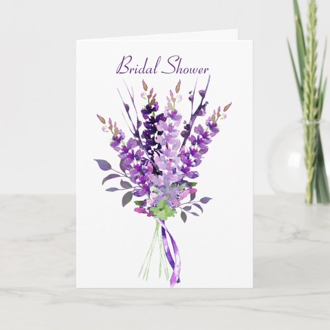 Purple Wedding Watercolor Lavender Shower Invite (Front)