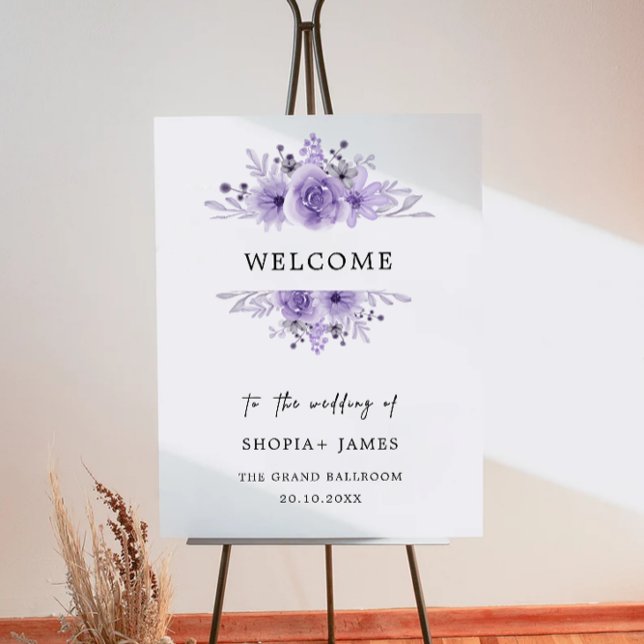 Purple Wedding Welcome Sign (Purple Wedding Welcome Sign)