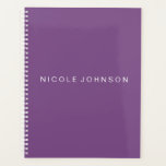 Purple / Weekly/Monthly Planner<br><div class="desc">Add your custom name to this modern purple spiral weekly\monthly planner. Ideal for a variety of projects to keep you organised.</div>