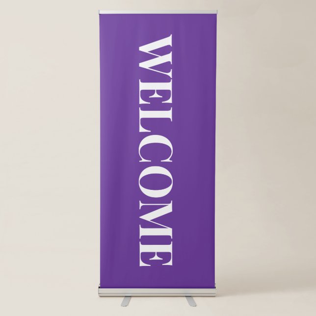 Purple Welcome Retractable Banner (Front)