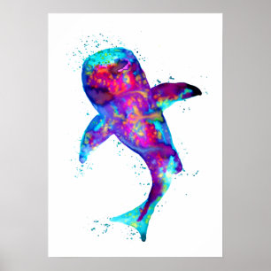 Purple Whale Shark Poster