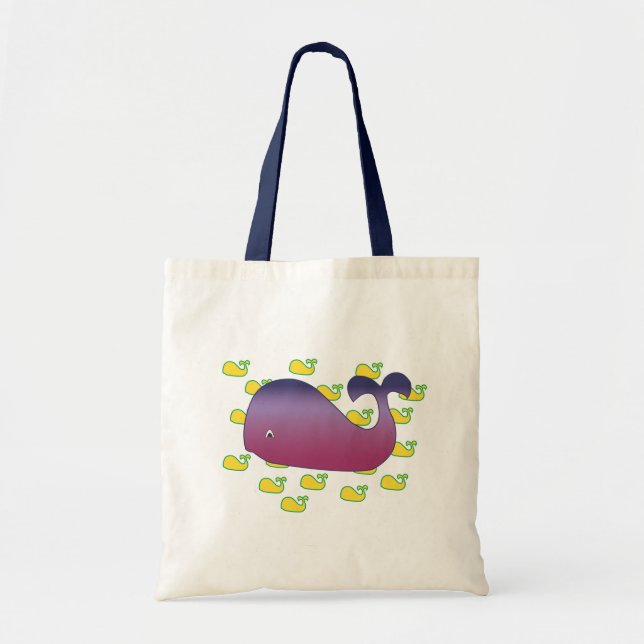 Purple Whale Tote Bag (Front)