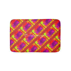 purple whales yellow Thunder_Cove Bath Mat