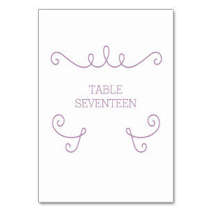 Purple Whimsical Flourish Table Card