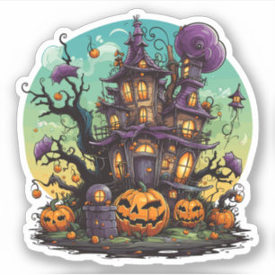 Purple Whimsical Halloween House 