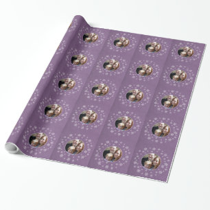 Purple Whimsical Snowflakes Photo Wrapping Paper