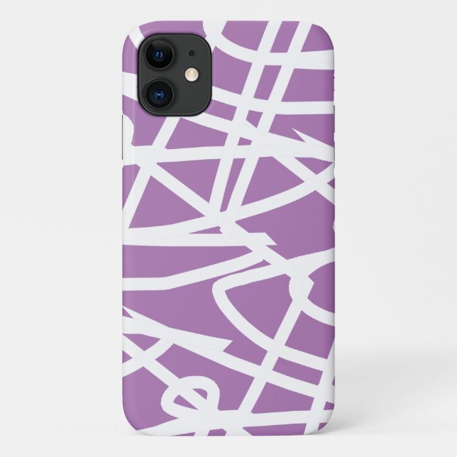 Purple White Abstract Art iPhone 11 Case (Back)