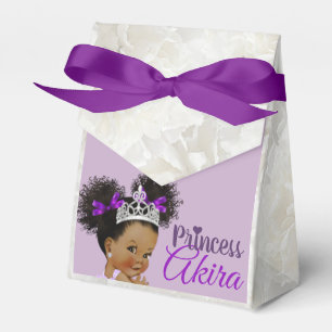 Purple White African Princess Royal Baby Shower Favour Box
