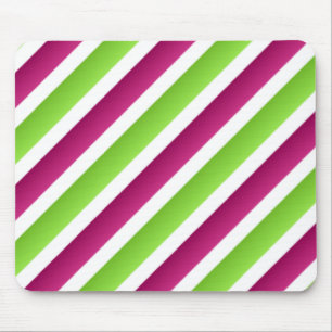 Purple/ White And Green Stripes Mouse Mat