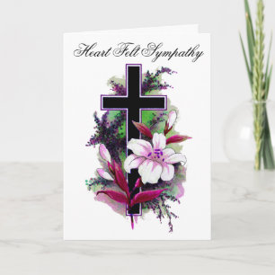purple white and Pink Flower Sympathy Card 5