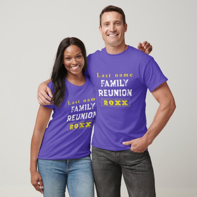 Purple, white, and yellow, Custom family reunion  T-Shirt (Unisex)