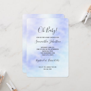 Purple White Aqua Blue Tie dye Invitation