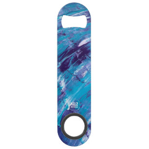 Purple White Aqua Stainless Steel Bottle Opener