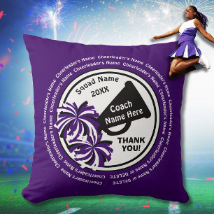 Purple, White, Black, Cheerleader or Cheer Coach   Cushion