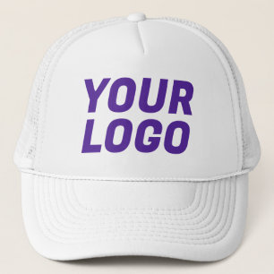 Purple & White Business Company Logo CUSTOM Trucker Hat